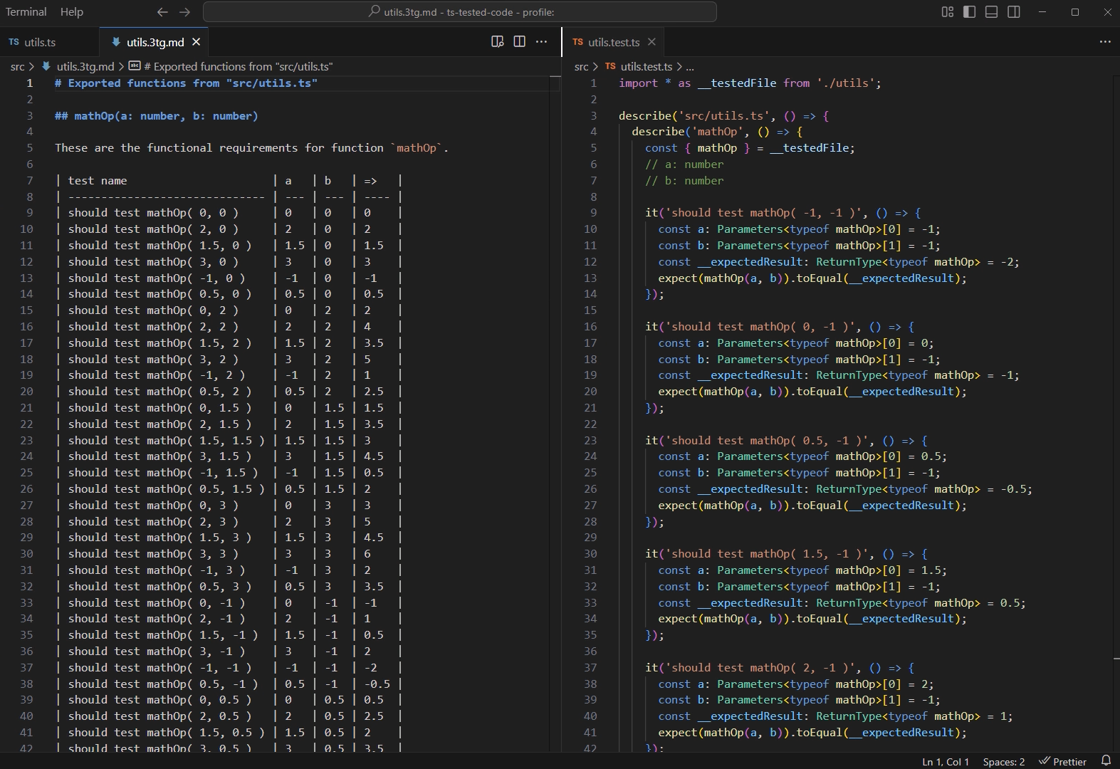 Generated TypeScript Test Example